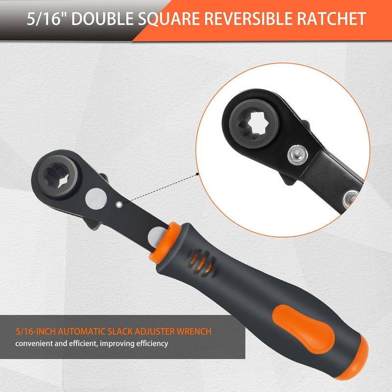 AKSOVA 2 PCS Slack Adjuster Tools, 5/16'' Ratcheting Wrench Automatic Slack Adjuster Release Tools for Big Truck, Trailer Brake Adjustment Tool, Hand Tools for Mechanics - Image 3